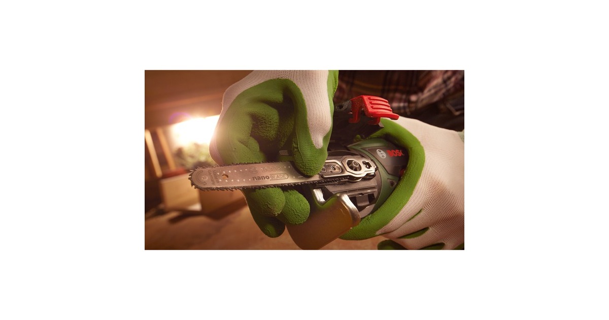 Bosch Akku-Säge NanoBlade EasyCut 12, 12Volt, Kettensäge(grün/schwarz, Li-Ion-Akku 2,0Ah, im Koffer)