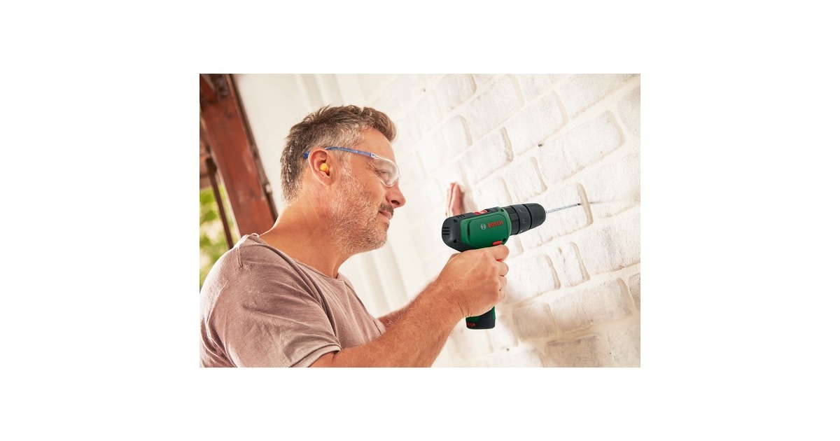 Bosch Akku-Schlagbohrschrauber EasyImpact 1200 + Bit- und Bohrer-Set(grün/schwarz, 2x Li-Ionen Akku 1,5Ah, Koffer)