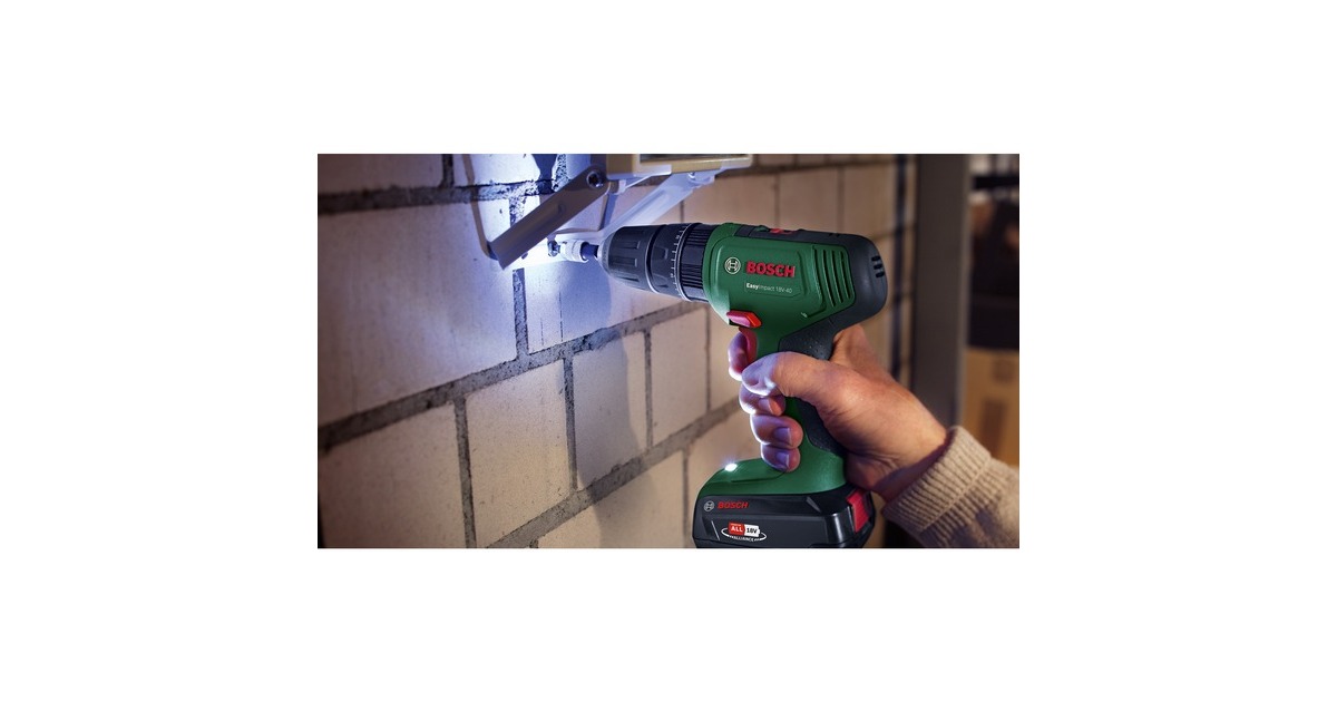 Bosch Akku-Schlagbohrschrauber EasyImpact 18V-40 + SystemBox(grün/schwarz, 2x Li-Ionen Akku 1,5Ah, POWER FOR ALL ALLIANCE)