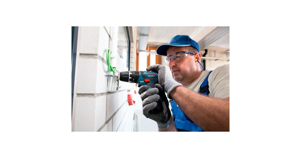 Bosch Akku-Schlagbohrschrauber GSB 12V-15 Professional, 12 Volt, Schlagbohrmaschine(blau/schwarz, 2x Li-Ionen Akku 2,0Ah)