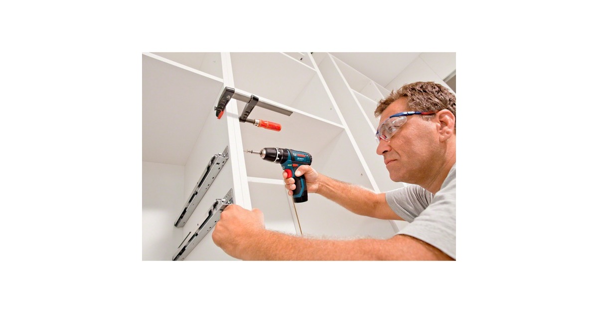 Bosch Akku-Schlagbohrschrauber GSB 12V-15 Professional, 12 Volt, Schlagbohrmaschine(blau/schwarz, 2x Li-Ionen Akku 2,0Ah)