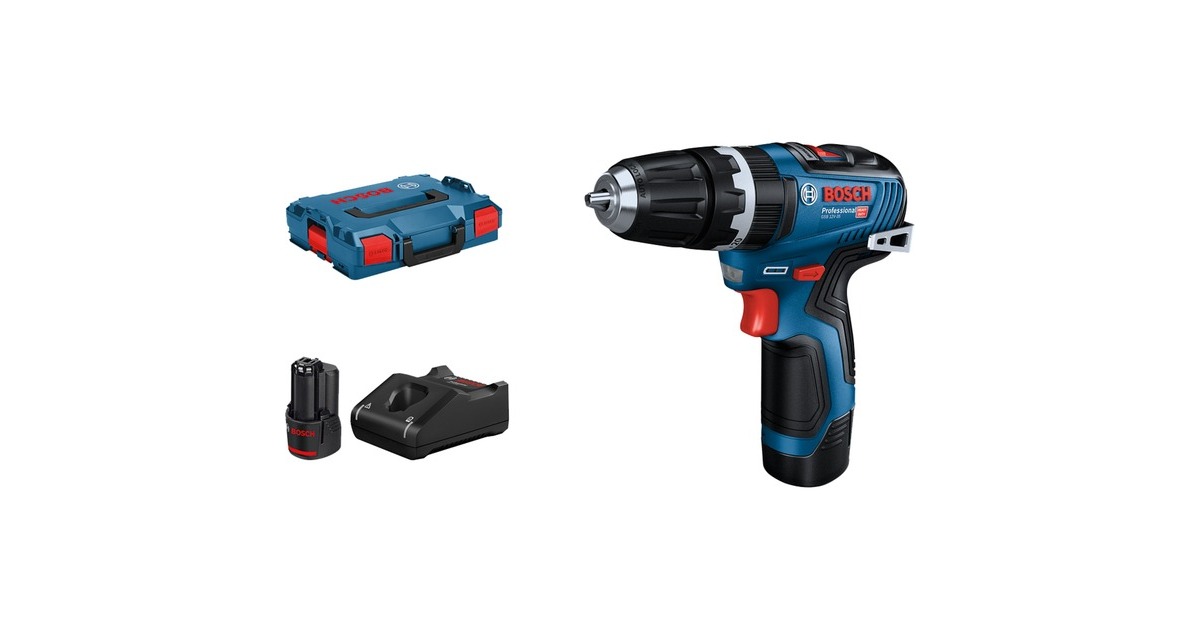 Bosch Akku-Schlagbohrschrauber GSB 12V-35 Professional, 12 Volt(blau/schwarz, 2x Li-Ionen Akku 3,0Ah, L-BOXX)