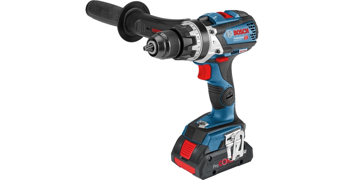 Bosch Akku-Schlagbohrschrauber GSB 18V-110 C Professional, 18Volt(blau/schwarz, 2x Akku ProCORE18V 4,0Ah, Bluetooth Modul, L-BOXX)