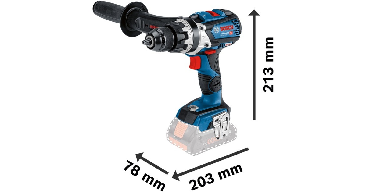 Bosch Akku-Schlagbohrschrauber GSB 18V-110 C Professional, 18Volt, Schlagbohrmaschine(blau/schwarz, 2x Li-Ionen Akku 5,0Ah, L-BOXX)
