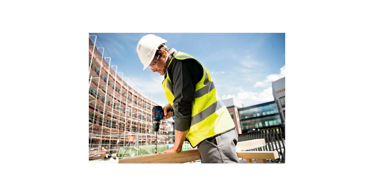 Bosch Akku-Schlagbohrschrauber GSB 18V-55 Professional, 18Volt, Schlagbohrmaschine(blau/schwarz, 2x Li-Ionen Akku 3,0Ah, in L-BOXX)