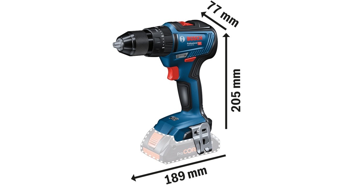 Bosch Akku-Schlagbohrschrauber GSB 18V-55 Professional, 18Volt, Schlagbohrmaschine(blau/schwarz, 2x Li-Ion Akku ProCORE18V 4,0Ah, L-BOXX)