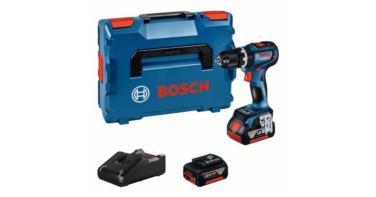 Bosch Akku-Schlagbohrschrauber GSB 18V-90 C Professional, 18Volt(blau/schwarz, 2x Li-Ionen Akku 5,0Ah, in L-BOXX)