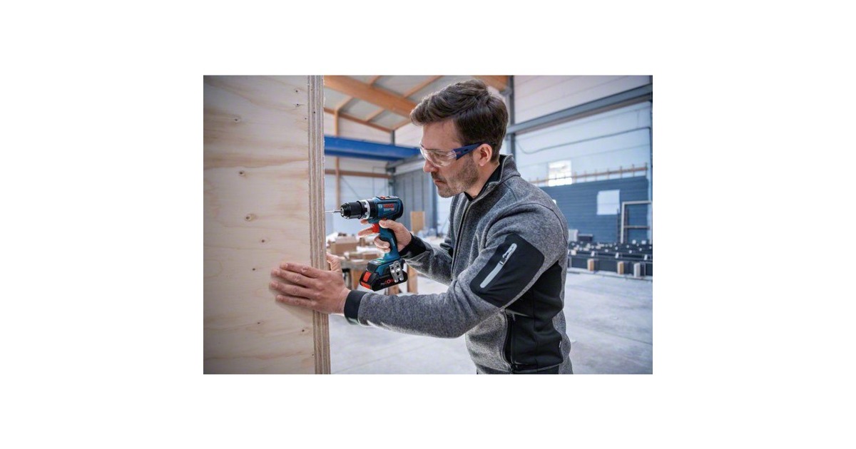 Bosch Akku-Schlagbohrschrauber GSB 18V-90 C Professional, 18Volt(blau/schwarz, 2x Li-Ionen Akku 5,0Ah, in L-BOXX)