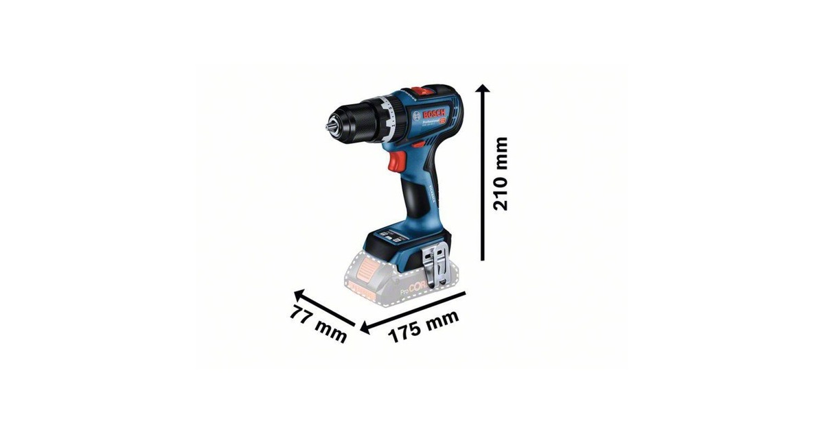 Bosch Akku-Schlagbohrschrauber GSB 18V-90 C Professional solo, 18Volt(blau/schwarz, ohne Akku und Ladegerät)