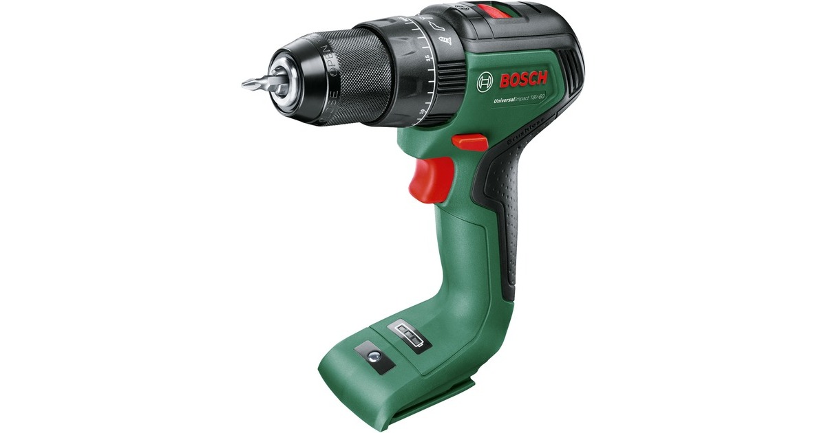 Bosch Akku-Schlagbohrschrauber UniversalImpact 18V-60 BARETOOL(grün/schwarz, ohne Akku und Ladegerät, POWER FOR ALL ALLIANCE)