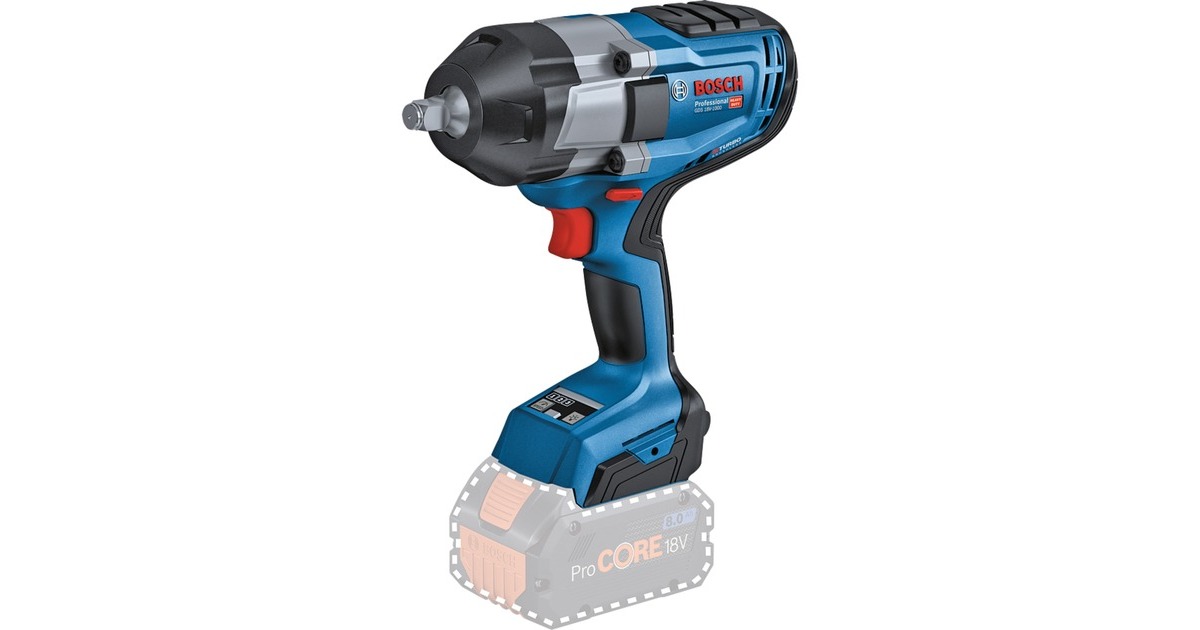 Bosch Akku-Schlagschrauber BITURBO GDS 18V-1000 Professional, 18Volt(blau/schwarz, 2x Akku ProCORE18V 5,5Ah, 1/2