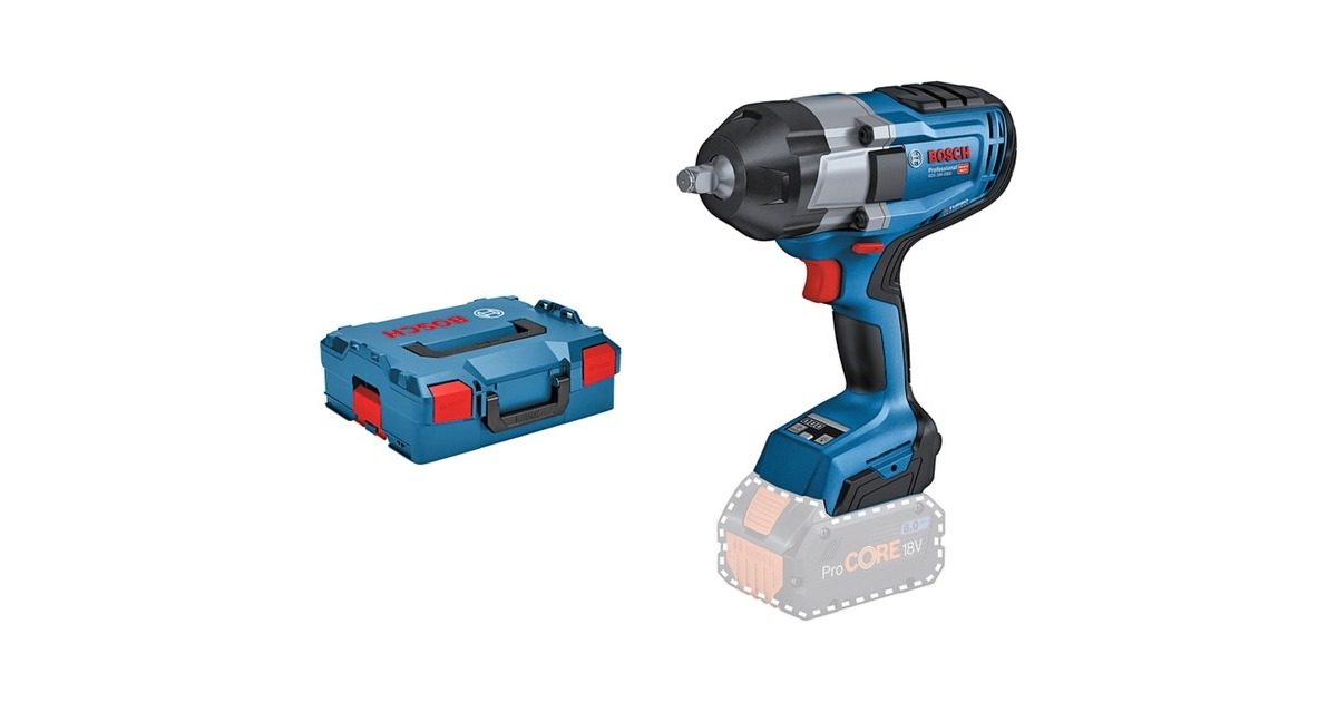Bosch Akku-Schlagschrauber BITURBO GDS 18V-1000 Professional solo, 18Volt(blau/schwarz, ohne Akku und Ladegerät, 1/2", in L-BOXX)