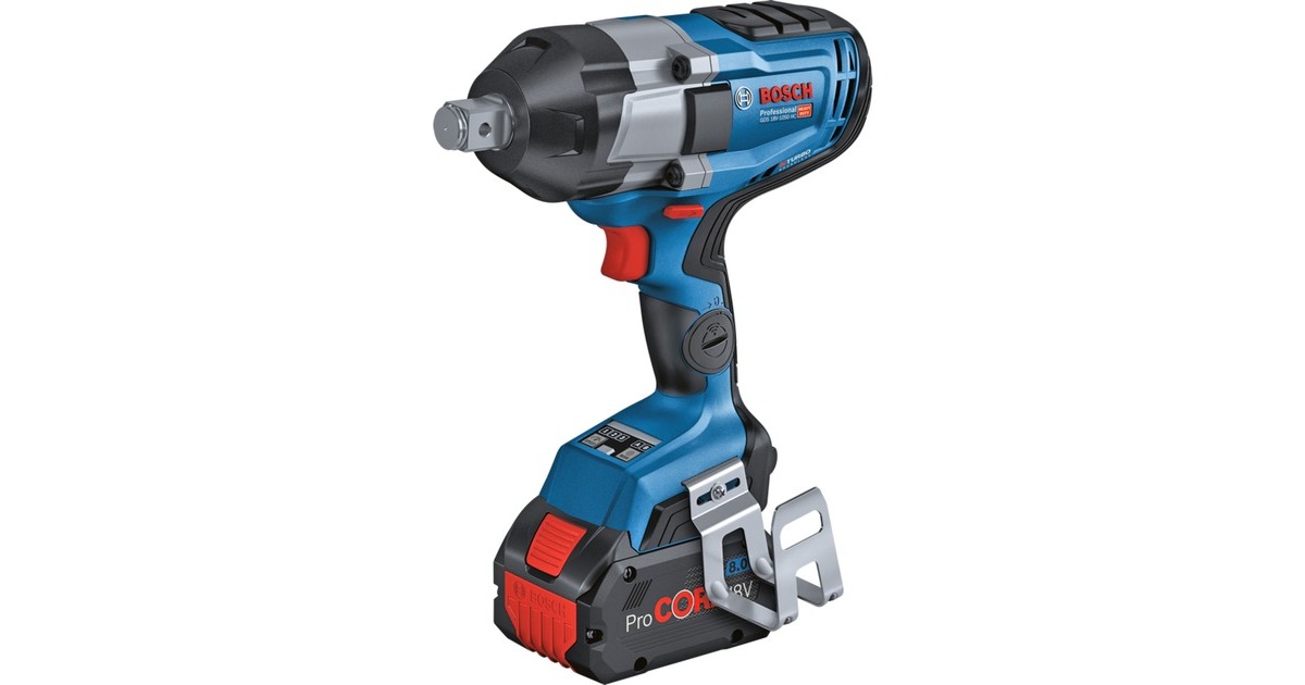 Bosch Akku-Schlagschrauber BITURBO GDS 18V-1050 HC Professional, 18Volt(blau/schwarz, 2x Akku ProCORE18V 8,0Ah, Bluetooth Modul, 3/4