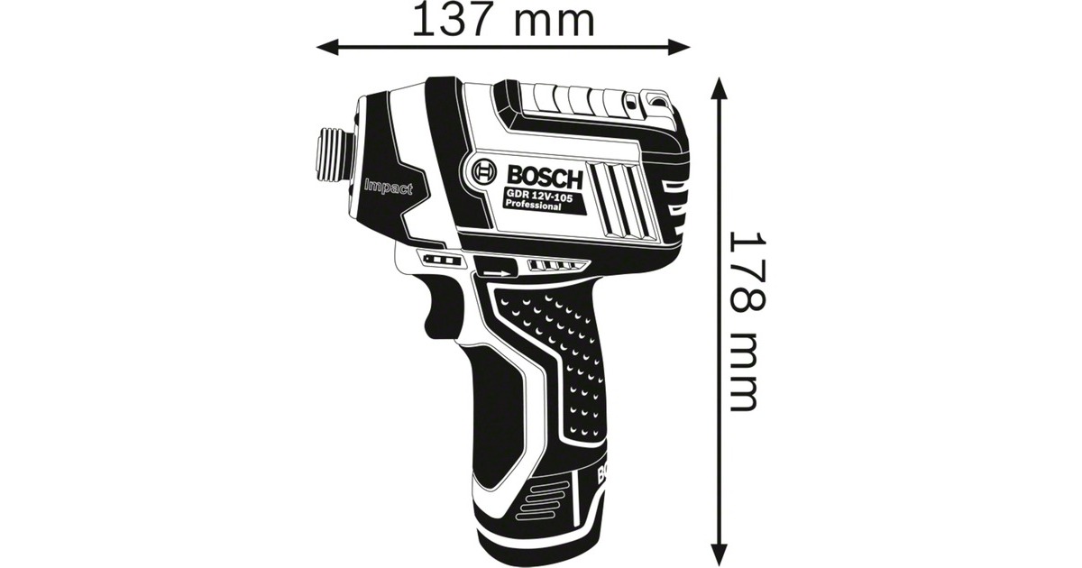 Bosch Akku-Schlagschrauber GDR 12V-105 Professional solo, 12Volt(blau/schwarz, ohne Akku und Ladegerät)