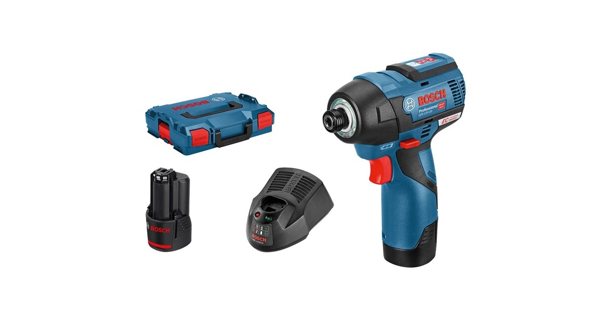Bosch Akku-Schlagschrauber GDR 12V-110 Professional(blau/schwarz, 2x Li-Ionen Akku 3,0Ah, in L-BOXX)