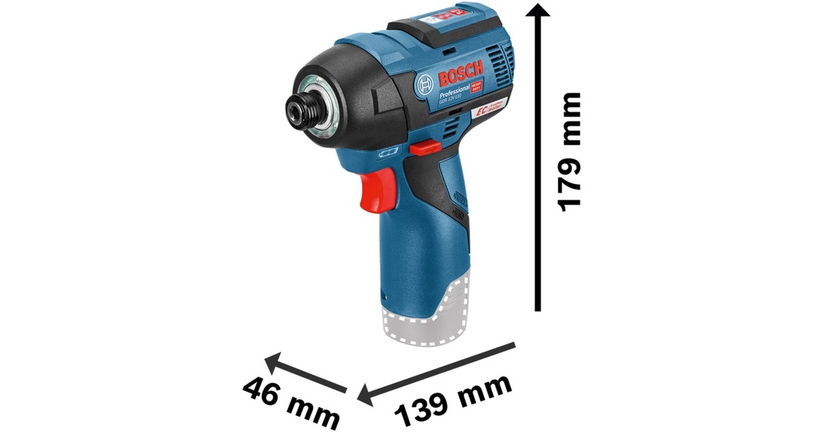 Bosch Akku-Schlagschrauber GDR 12V-110 Professional solo, 12Volt(blau/schwarz, ohne Akku und Ladegerät, in L-BOXX)