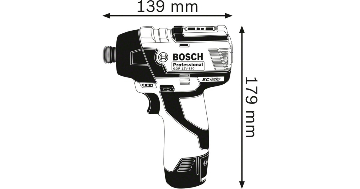 Bosch Akku-Schlagschrauber GDR 12V-110 Professional solo, 12Volt(blau/schwarz, ohne Akku und Ladegerät)