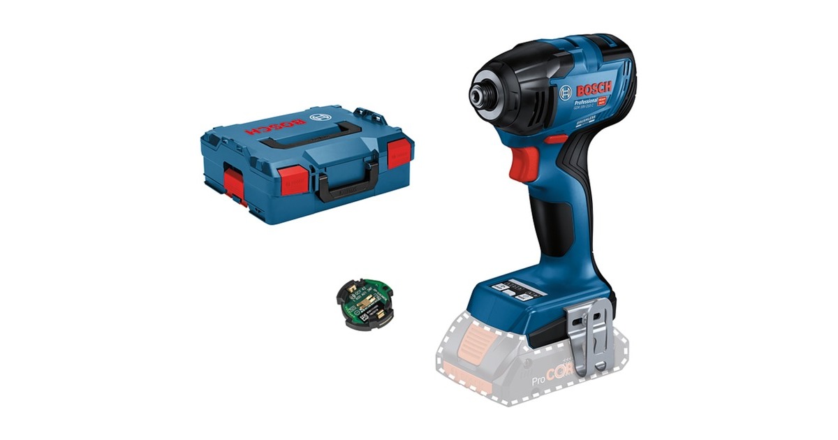 Bosch Akku-Schlagschrauber GDR 18V-210 C Professional solo, 18Volt(blau/schwarz, Bluetooth Modul, ohne Akku und Ladegerät, in L-BOXX)