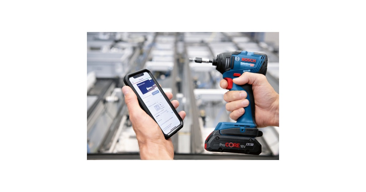Bosch Akku-Schlagschrauber GDR 18V-210 C Professional solo, 18Volt(blau/schwarz, Bluetooth Modul, ohne Akku und Ladegerät, in L-BOXX)
