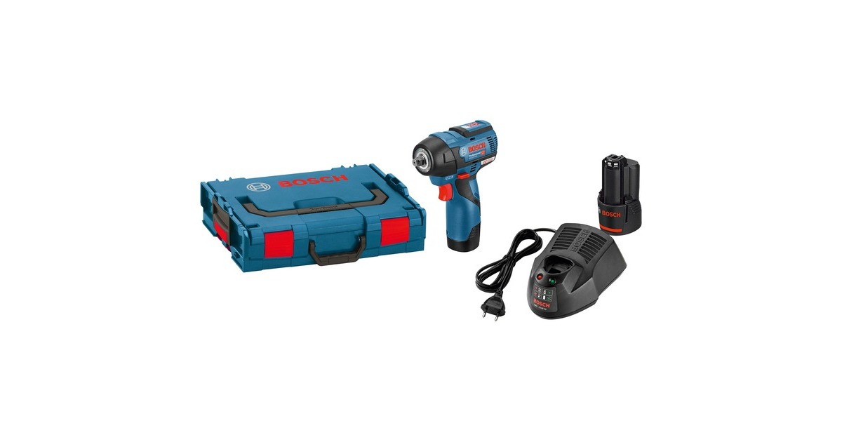Bosch Akku-Schlagschrauber GDS 12V-115 Professional, 12Volt(blau/schwarz, 2x Li-Ionen Akku 3,0Ah, in L-BOXX)