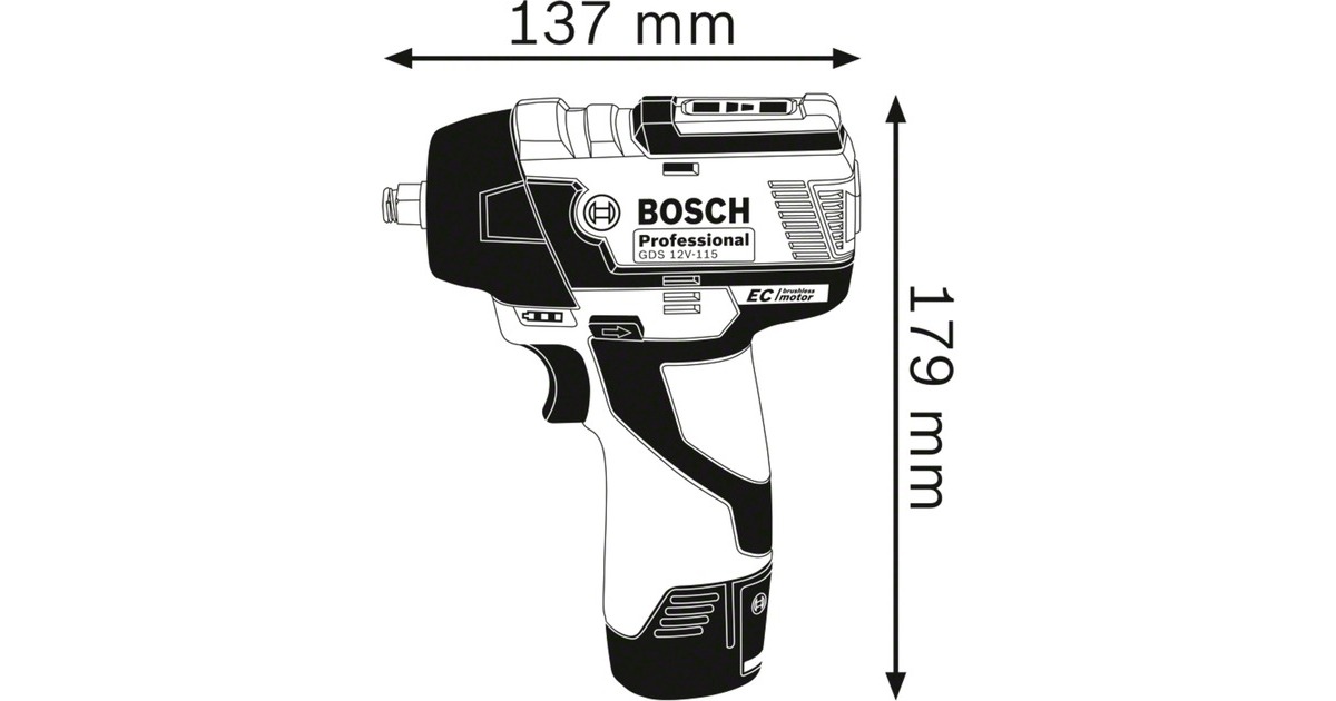 Bosch Akku-Schlagschrauber GDS 12V-115 Professional solo, 12Volt(blau/schwarz, ohne Akku und Ladegerät)