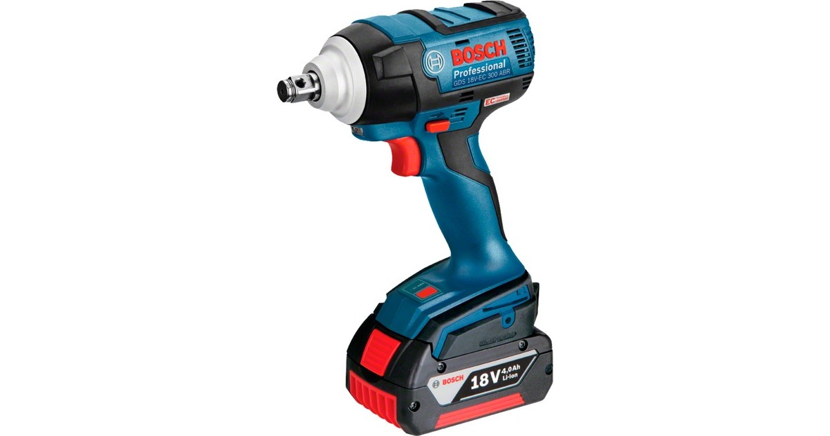 Bosch Akku-Schlagschrauber GDS 18V-300 Professional, 18 Volt(blau/schwarz, 2x Akku ProCORE18V 4,0Ah, mit Auto Bolt Release (ABR), L-BOXX)