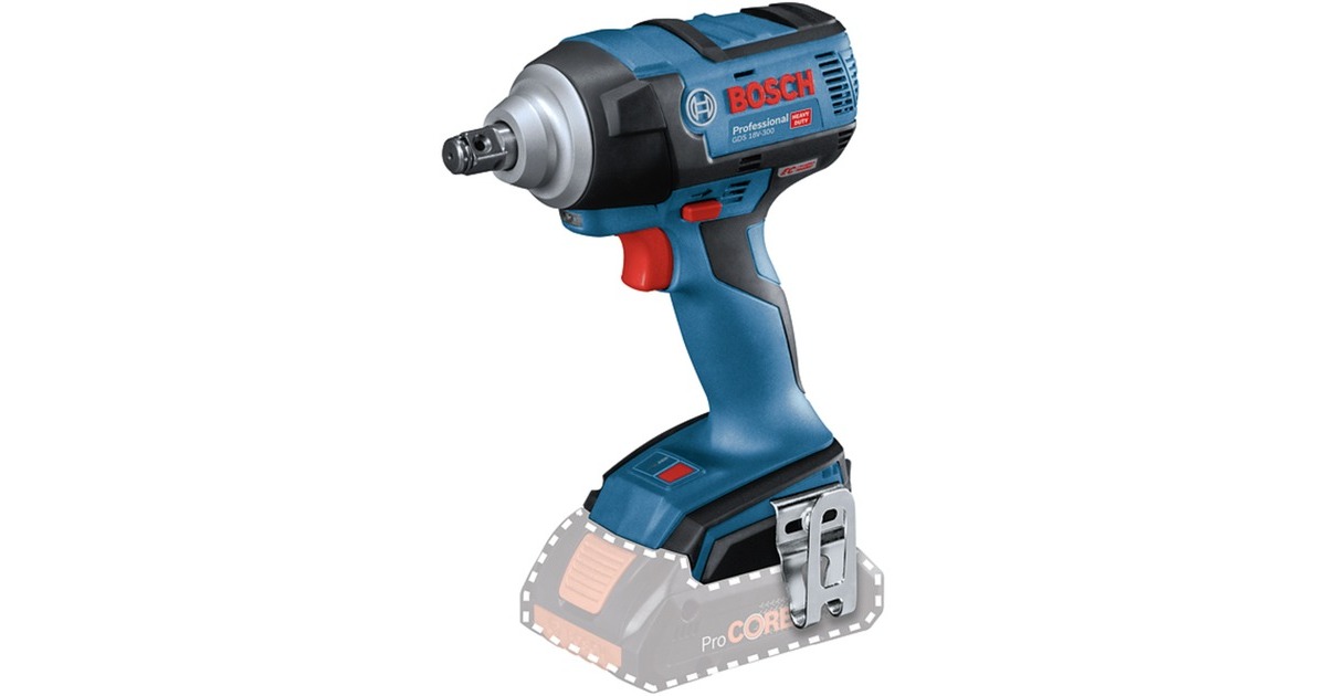 Bosch Akku-Schlagschrauber GDS 18V-300 Professional solo, 18 Volt(blau/schwarz, ohne Akku und Ladegerät, mit Auto Bolt Release (ABR), L-BOXX)