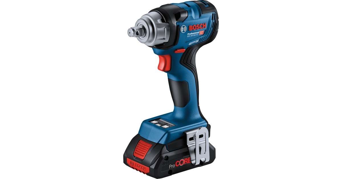 Bosch Akku-Schlagschrauber GDS 18V-330 HC Professional, 18Volt(blau/schwarz, 2x Li-Ion Akku ProCORE18V 4,0Ah, Bluetooth Modul, in L-BOXX)