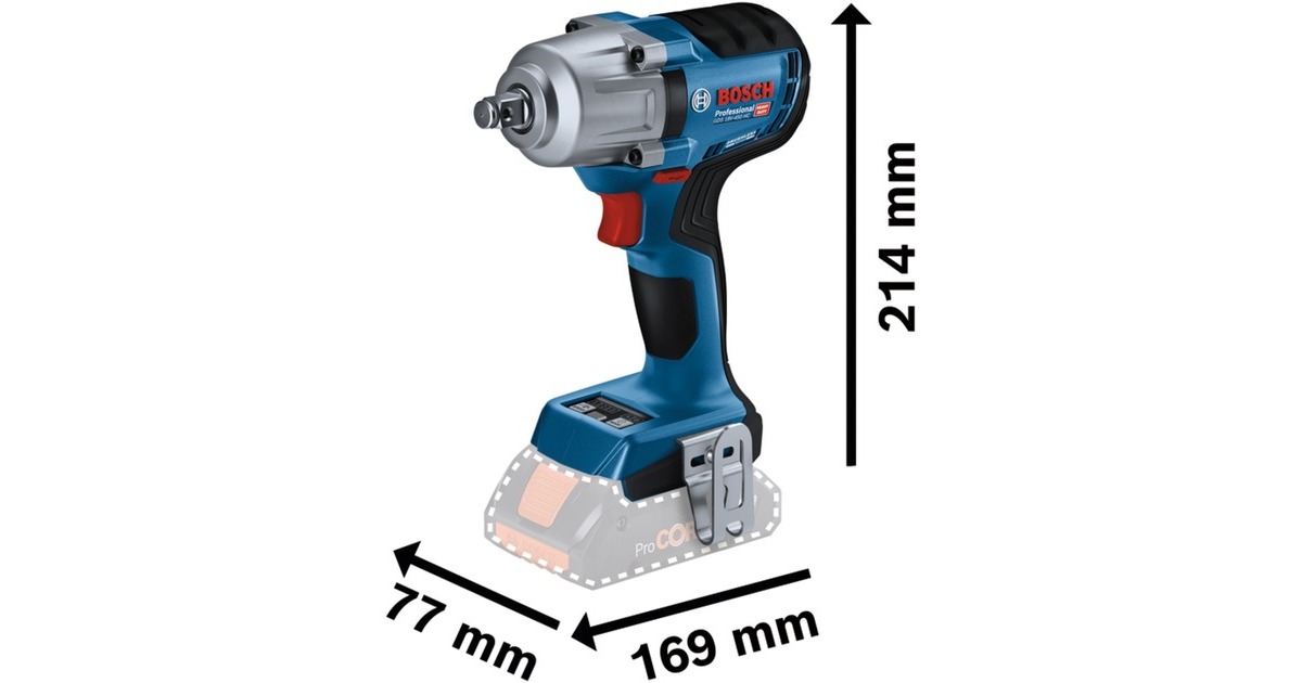 Bosch Akku-Schlagschrauber GDS 18V-450 HC Professional, 18Volt(blau/schwarz, 2x Li-Ion Akku ProCORE18V 4,0Ah, Bluetooth Modul, in L-BOXX)