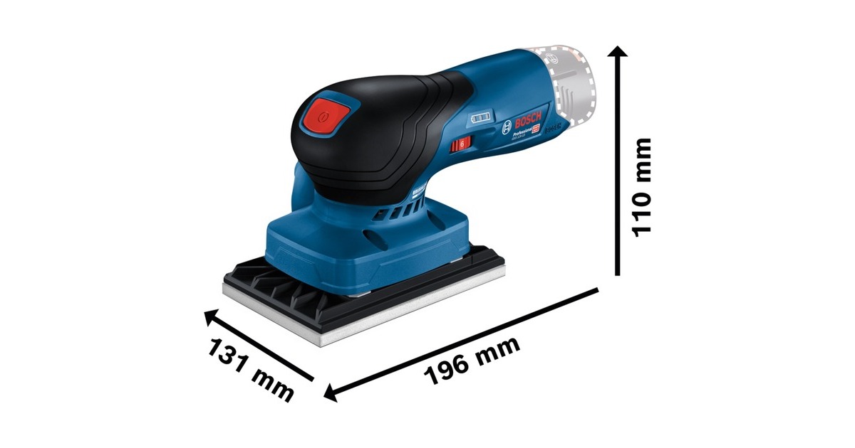 Bosch Akku-Schwingschleifer GSS 12V-13 Professional solo(blau/schwarz, ohne Akku und Ladegerät, in L-BOXX, 3 Schleifplatten)
