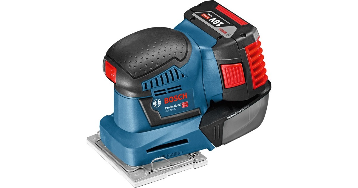 Bosch Akku-Schwingschleifer GSS 18V-10 Professional(blau, ohne Akku und Ladegerät, in L-BOXX)