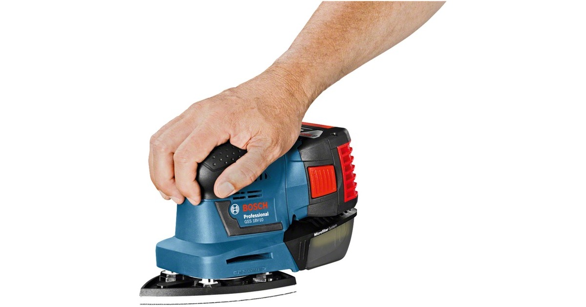 Bosch Akku-Schwingschleifer GSS 18V-10 Professional solo(blau/schwarz, ohne Akku und Ladegerät)