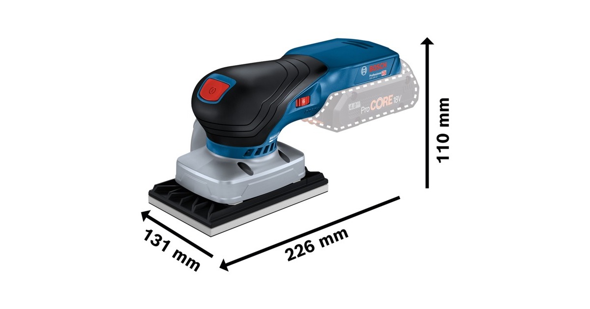 Bosch Akku-Schwingschleifer GSS 18V-13 Professional solo(blau/schwarz, ohne Akku und Ladegerät, in L-BOXX, 3 Schleifplatten)