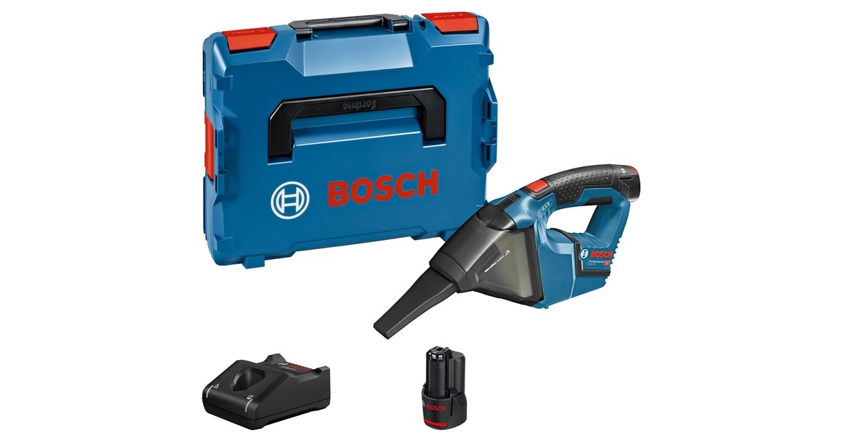 Bosch Akku-Staubsauger GAS 12V, Handstaubsauger(in L-BOXX mit 2 x 3,0 Ah Akku)