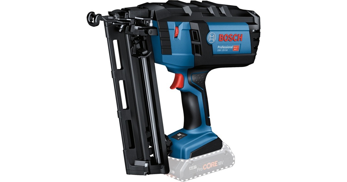 Bosch Akku-Stauchkopfnagler GNH 18V-64 Professional solo, 18Volt(blau/schwarz, ohne Akku und Ladegerät, in L-BOXX)