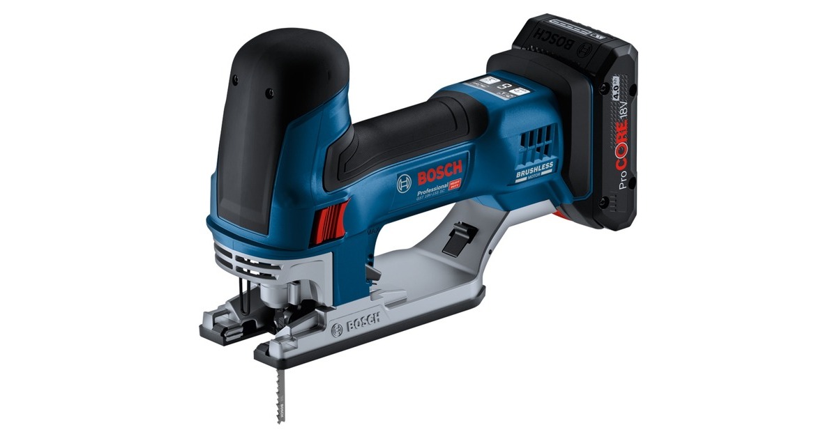 Bosch Akku-Stichsäge GST 18V-155 SC Professional, 18Volt(blau/schwarz, 2x Akku ProCORE18V 4,0Ah, in L-BOXX)