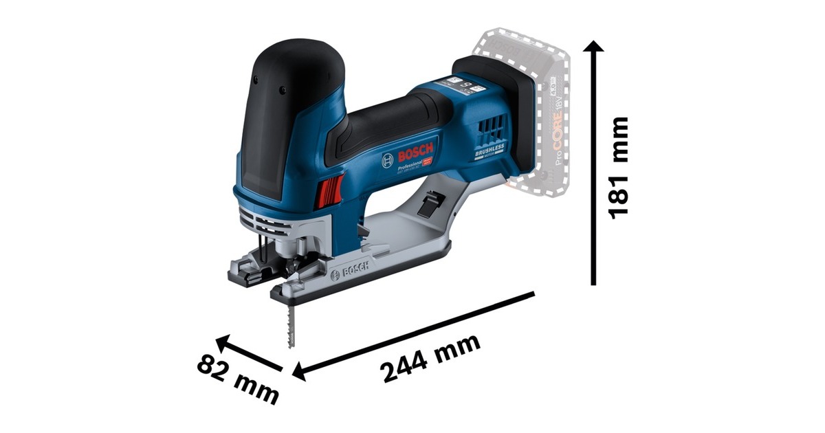 Bosch Akku-Stichsäge GST 18V-155 SC Professional, 18Volt(blau/schwarz, 2x Akku ProCORE18V 4,0Ah, in L-BOXX)