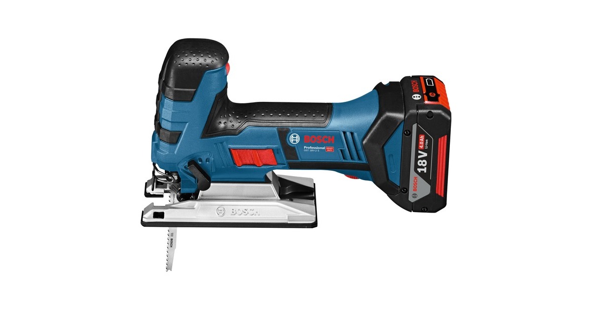 Bosch Akku-Stichsäge GST 18V-LI S Professional, 18 Volt(blau/schwarz, 2x Li-Ionen Akku 4,0Ah, in L-BOXX)