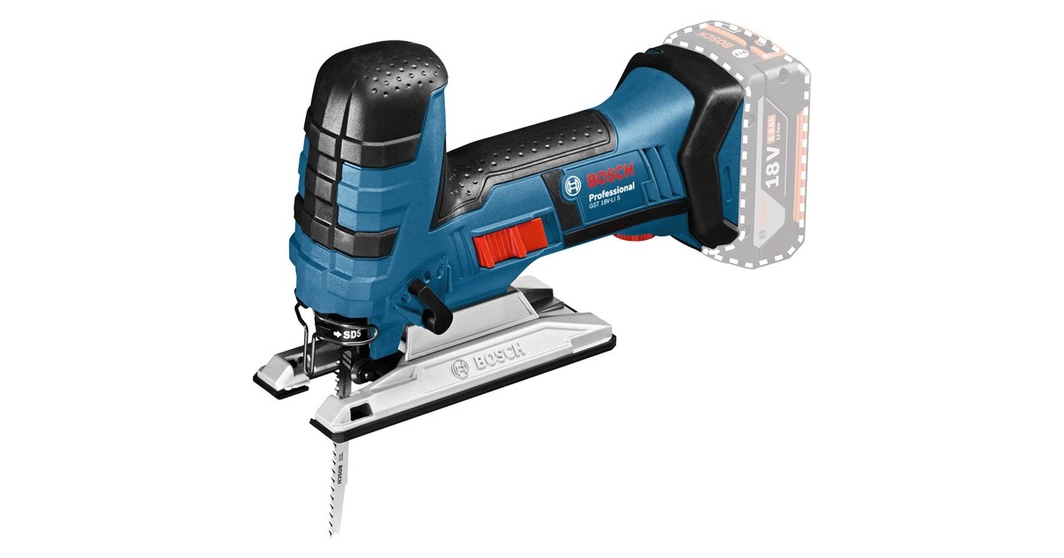 Bosch Akku-Stichsäge GST 18V-LI S Professional solo, 18 Volt(blau/schwarz, ohne Akku und Ladegerät)