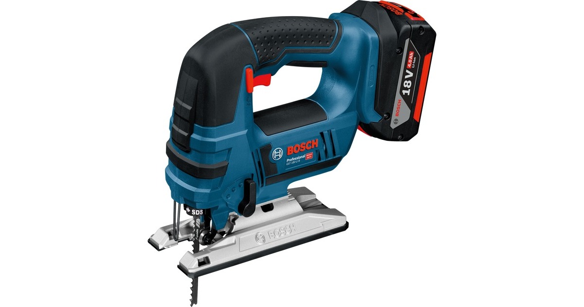Bosch Akku-Stichsäge GST 18V-Li B Professional, 18 Volt(blau/schwarz, 2x Li-Ionen Akku 4,0Ah, in L-BOXX)