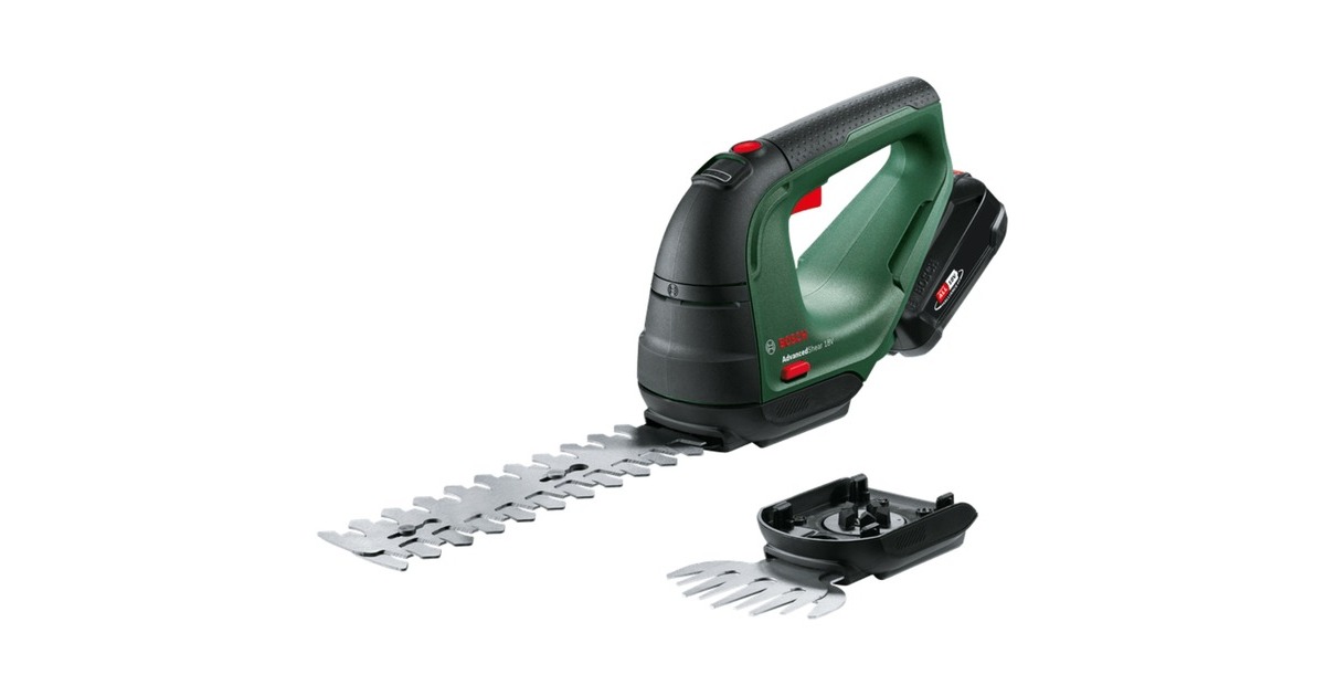 Bosch Akku-Strauch und Grasschere Advancedshear 18-10(grün/schwarz, Li-Ionen Akku 2,0Ah, POWER FOR ALL ALLIANCE)