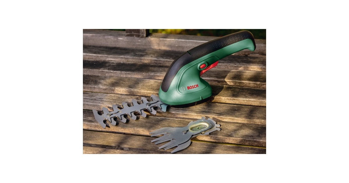 Bosch Akku-Strauch und Grasschere EasyShear Set, 3,6Volt, Strauchschere(grün/schwarz, Li-Ionen Akku 1,5Ah)
