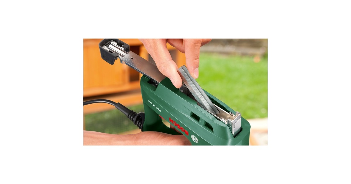 Bosch Akku-Tacker PTK 3,6 Li Office Set, Elektrotacker(grün, inkl. 3.000 Klammern)