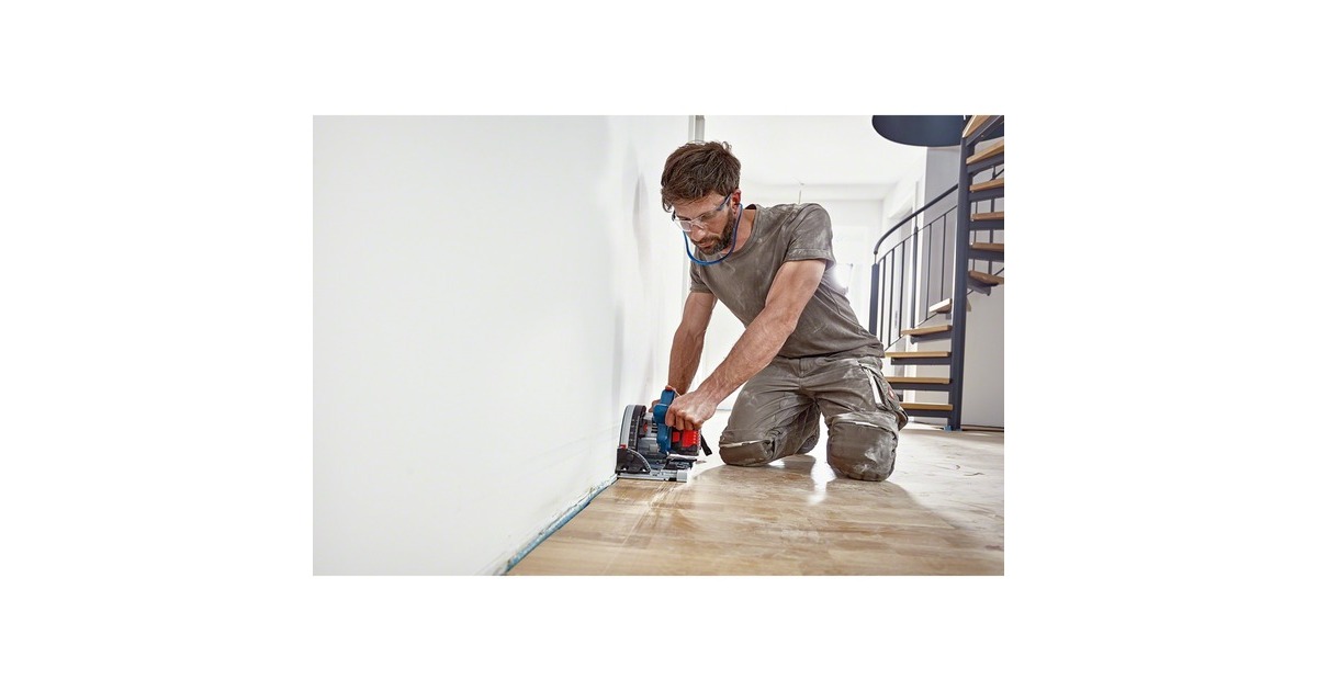 Bosch Akku-Tauchsäge BITURBO GKT 18V-52 GC Professional, Handkreissäge(blau/schwarz, 2x Akku ProCORE18V 5,5Ah, Führungsschiene, L-BOXX)