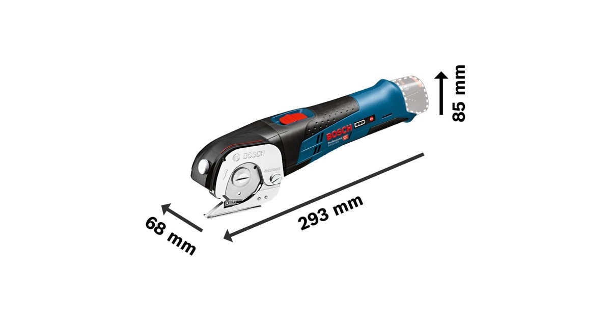 Bosch Akku-Universalschere GUS 12V-300 Professional, Elektroschere(blau, ohne Akku und Ladegerät, L-BOXX)