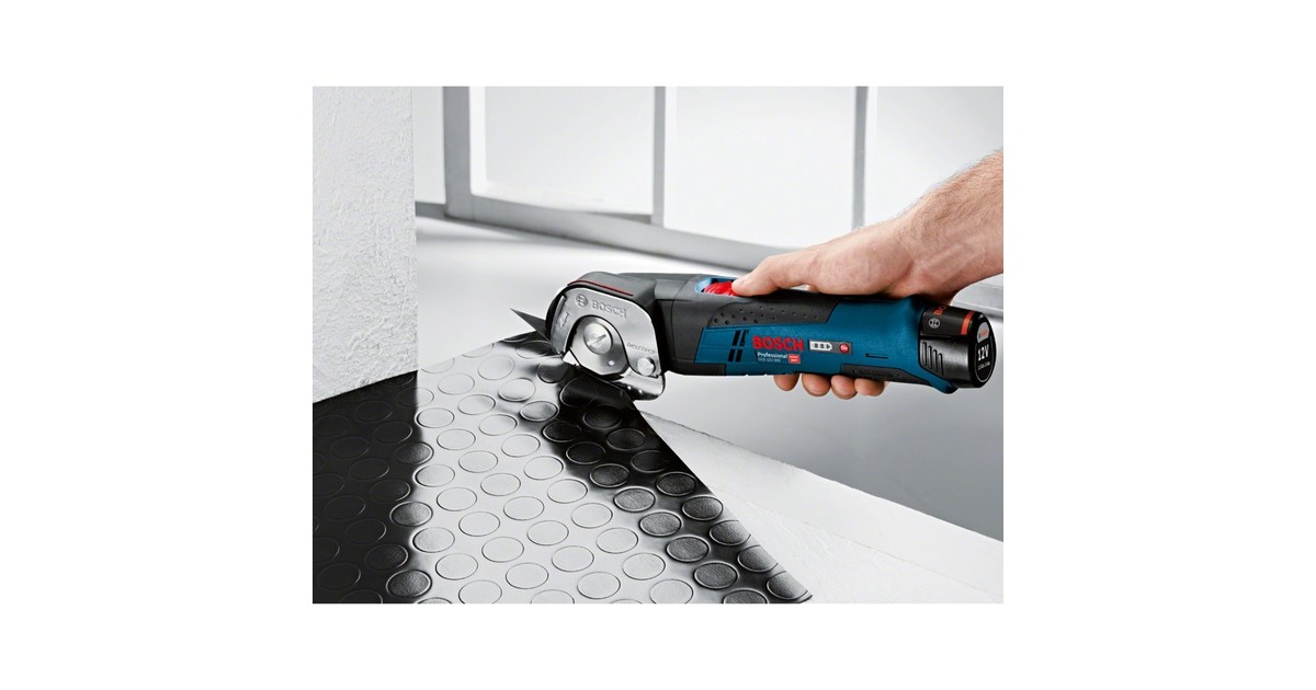 Bosch Akku-Universalschere GUS 12V-300 Professional, Elektroschere(blau, ohne Akku und Ladegerät, L-BOXX)