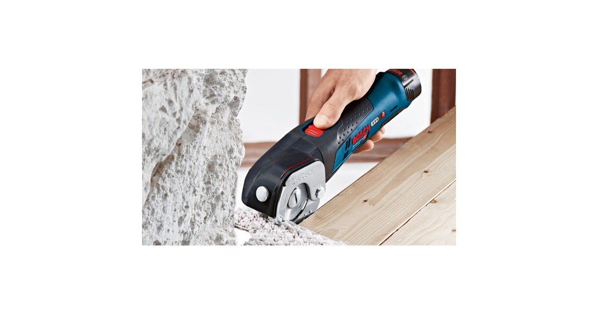 Bosch Akku-Universalschere GUS 12V-300 Professional, Elektroschere(blau, ohne Akku und Ladegerät, L-BOXX)