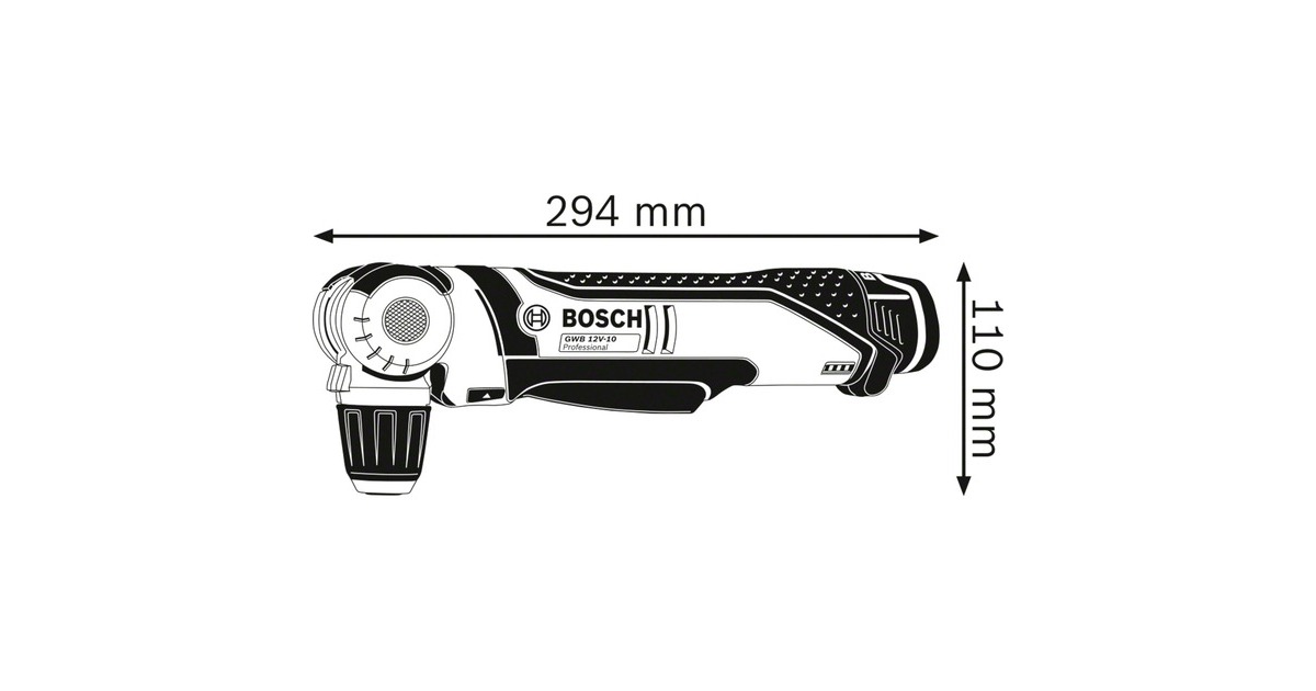 Bosch Akku-Winkelbohrschrauber GWB 12V-10 Professional solo, 12Volt(blau/schwarz, ohne Akku und Ladegerät)