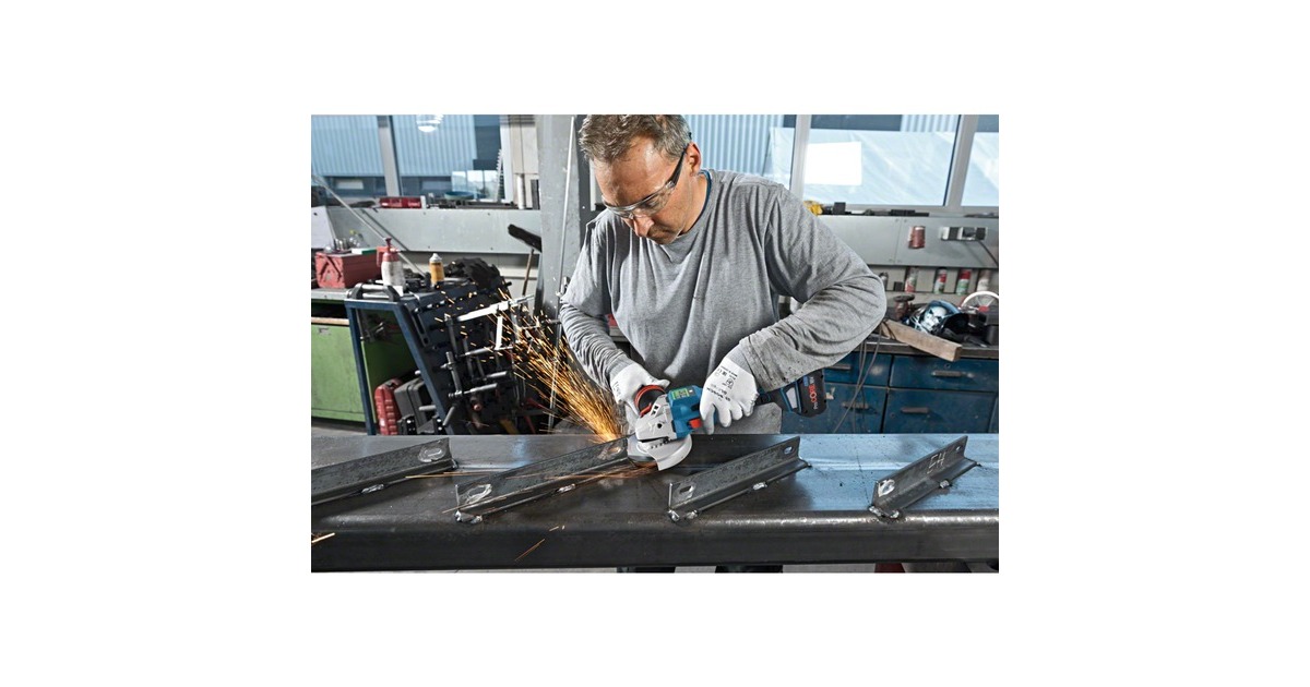 Bosch Akku-Winkelschleifer BITURBO GWS 18V-15 SC Professional(blau/schwarz, 2x Akku ProCORE18V 8,0Ah, Bluetooth Modul, in L-BOXX)