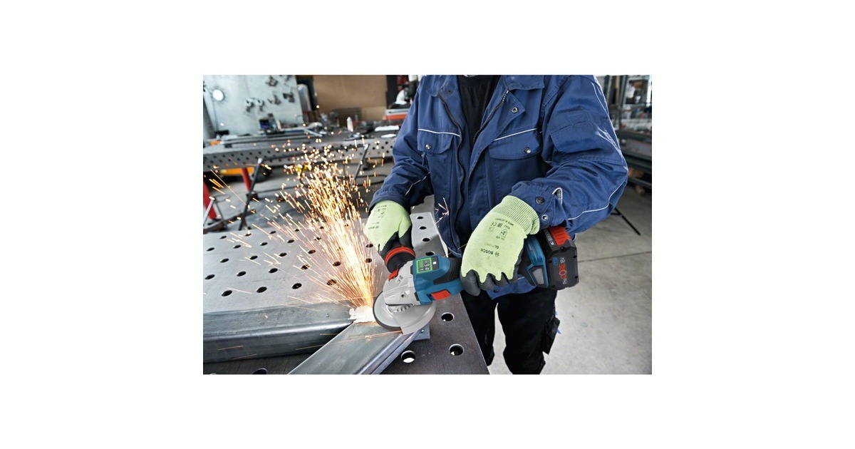 Bosch Akku-Winkelschleifer BITURBO GWS 18V-15 SC Professional(blau/schwarz, 2x Akku ProCORE18V 5,5Ah, Bluetooth Modul, in L-BOXX)